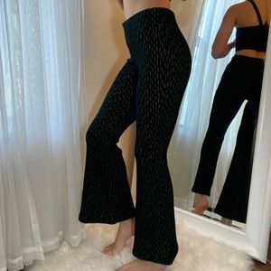 ZARA Green & Black Flared Pants